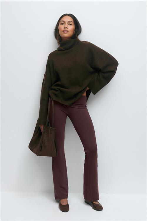 Gina Tricot - Soft touch folded trouser - Vide bukser - Lilla - S - Dame