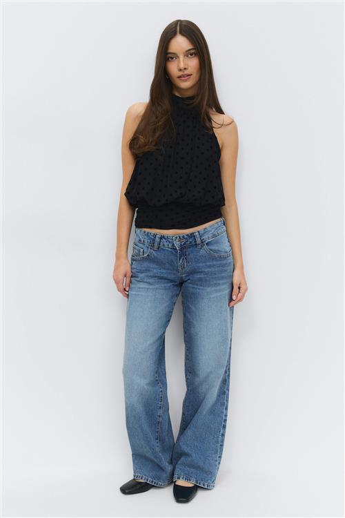 Gina Tricot - Ultra low wide jeans - ultra low waist - Blå - 44 - Dame