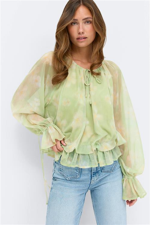 Gina Tricot - Wavy blouse - Bluser - Grøn - XS - Dame