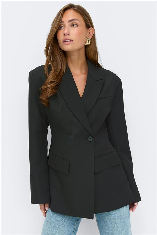 Gina Tricot - Shaped blazer - figursyede blazere - Sort - XL - Dame