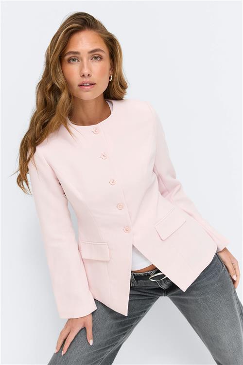 Gina Tricot - High neck shaped blazer - figursyede blazere - Lyserød - XS - Dame