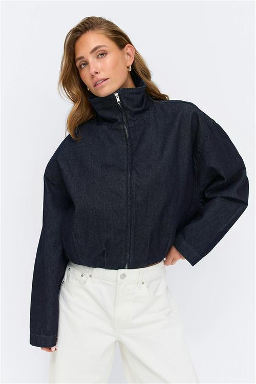 Gina Tricot - Balloon bomber jacket - Bomberjakker - Blå - L - Dame