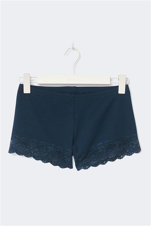 Gina Tricot - 14+ lace detail shorts - shorts - Blå - S - Dame
