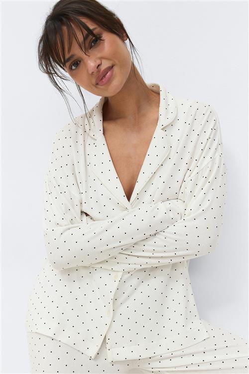 Gina Tricot - Soft pyjamas shirt - pyjamasser - Hvid - XL - Dame