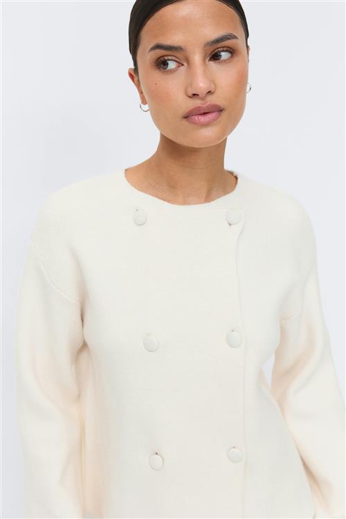 Gina Tricot - Knitted button cardigan - Cardigans - Hvid - M - Dame