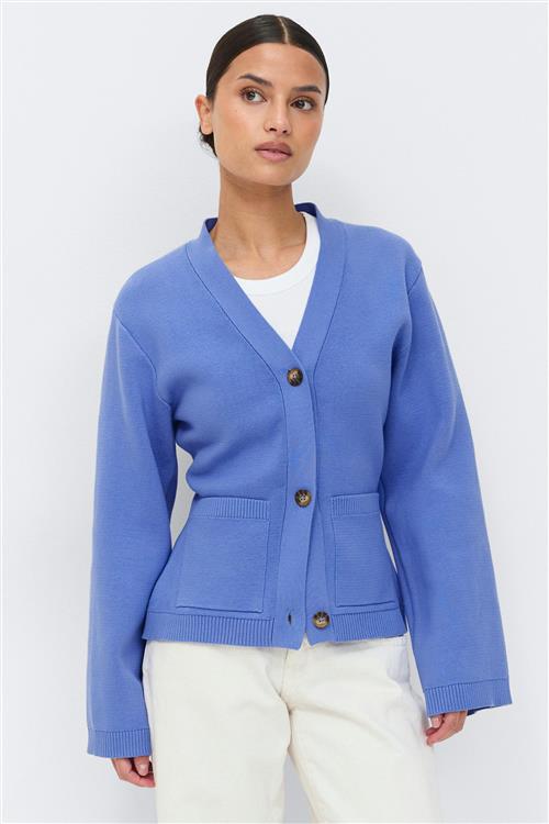 Gina Tricot - Knitted cotton cardigan - Cardigans - Blå - M - Dame