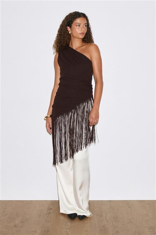 Gina Tricot - Fringe top - Tanktops - Brun - L - Dame