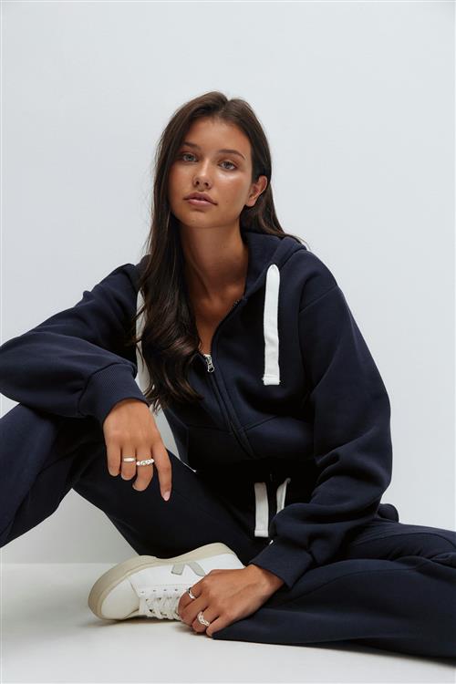 Gina Tricot - 14+ zip hoodie - Trøjer - Blå - XS - Dame