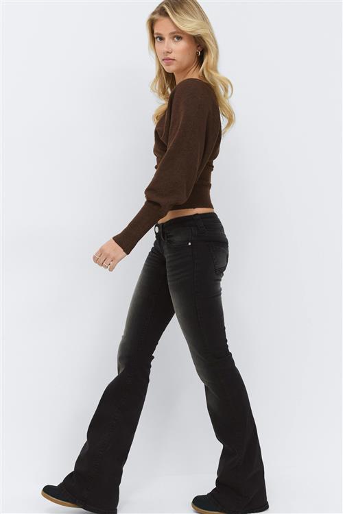 Gina Tricot - 14+ dixie ultra low jeans tall - Low waist jeans - Sort - M - Dame