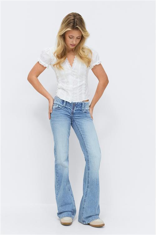 Gina Tricot - 14+ cut off loose jeans - loose jeans - Blå - L - Dame