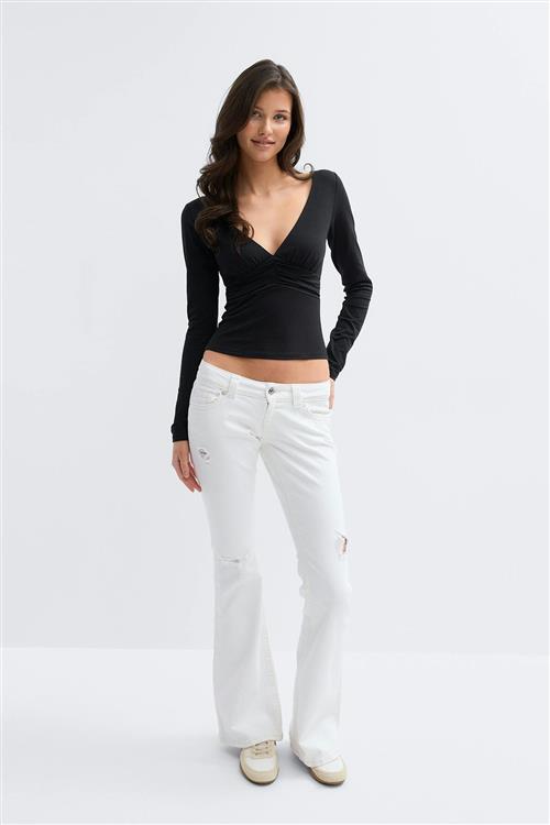 Gina Tricot - 14+ low rise flare jeans tall - tall jeans - Hvid - L - Dame
