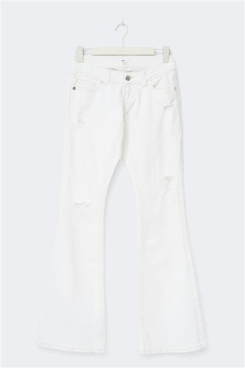 Gina Tricot - 14+ low rise flare jeans - Low waist jeans - Hvid - XS - Dame