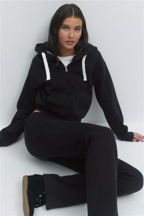 Gina Tricot - 14+ zip hoodie - Trøjer - Sort - S - Dame