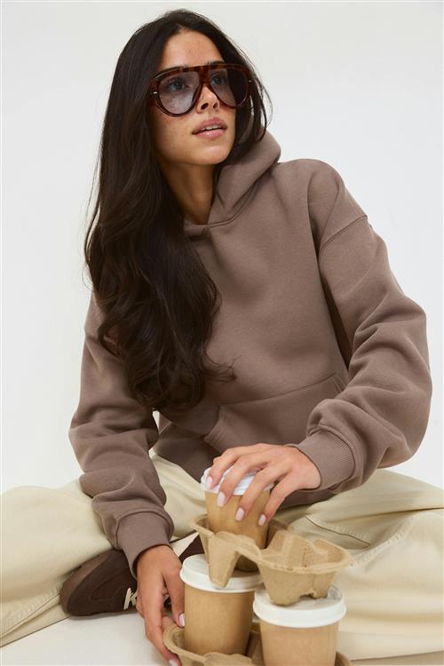 Gina Tricot - Iconic hoodie - hoodies - Beige - L - Dame