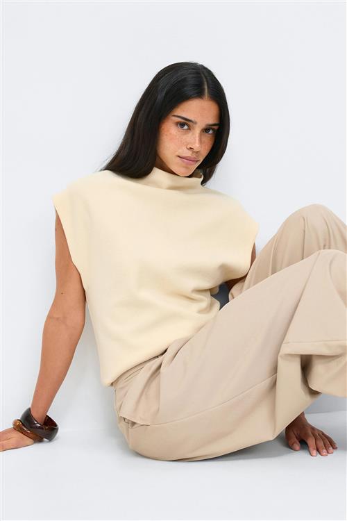 Gina Tricot - Soft funnel neck top - Toppe - Gul - S - Dame