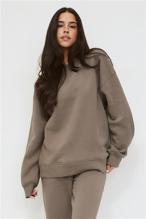 Gina Tricot - Oversized crew neck sweater - Collegetrøjer - Beige - XS - Dame