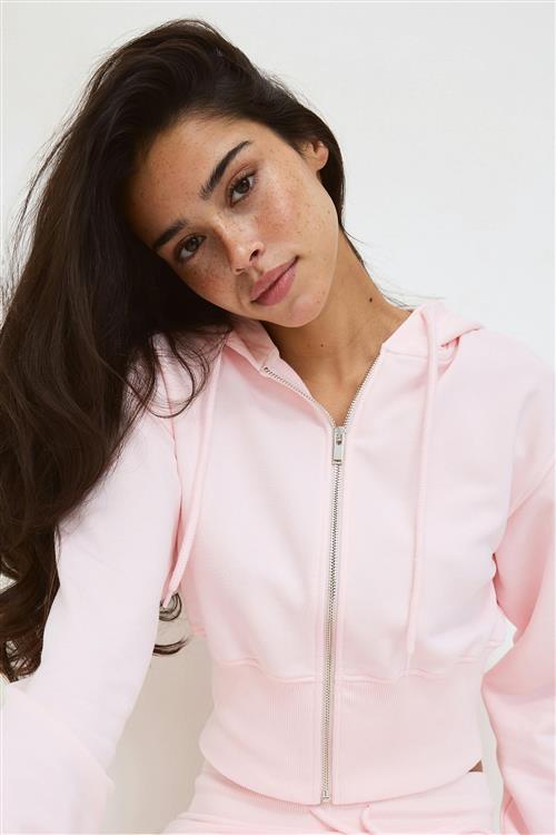 Gina Tricot - Slim fit zip hoodie - hoodies - Lyserød - XS - Dame