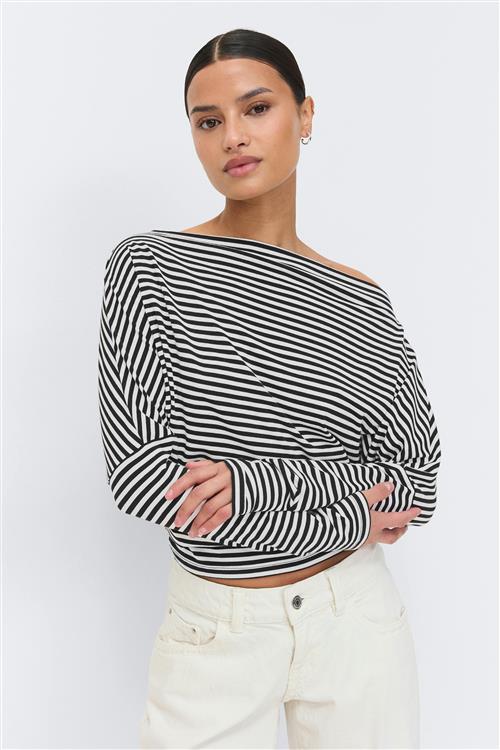 Gina Tricot - Dropped shoulder top - Off shoulder-top - Hvid - L - Dame