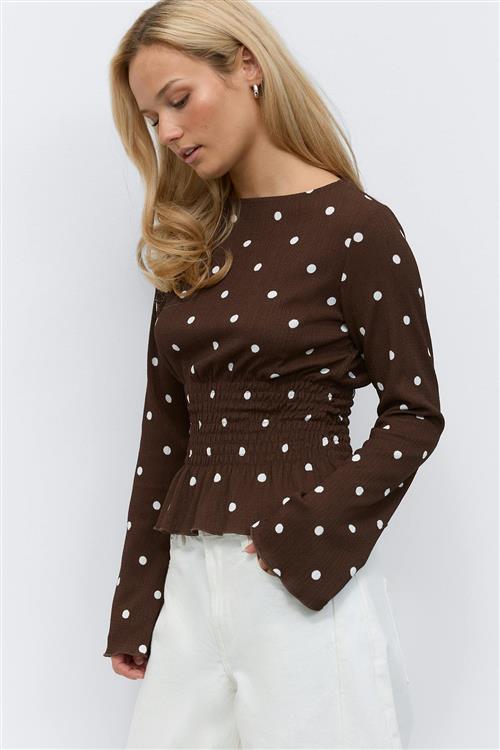 Gina Tricot - Long sleeve smock top - Langærmede toppe - Hvid - L - Dame