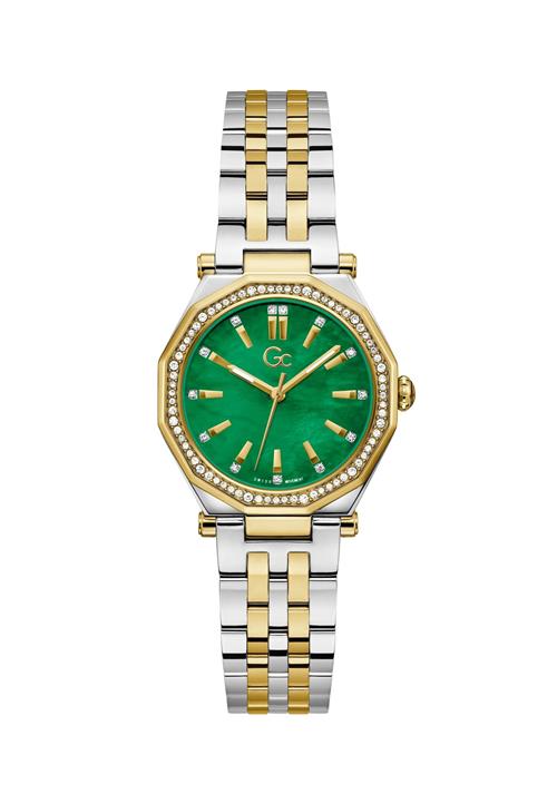 Gc Analogt ur  guld / smaragd / sølv