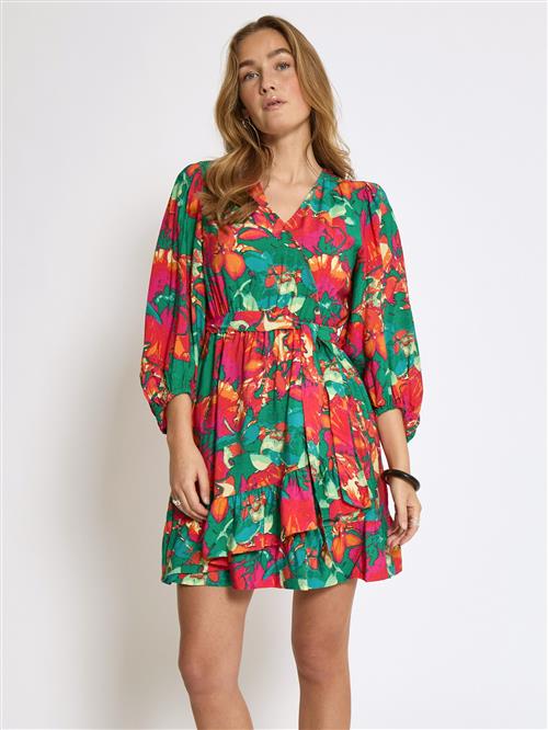 minus Kjole 'Thilda'  siv / orange / pink / rød