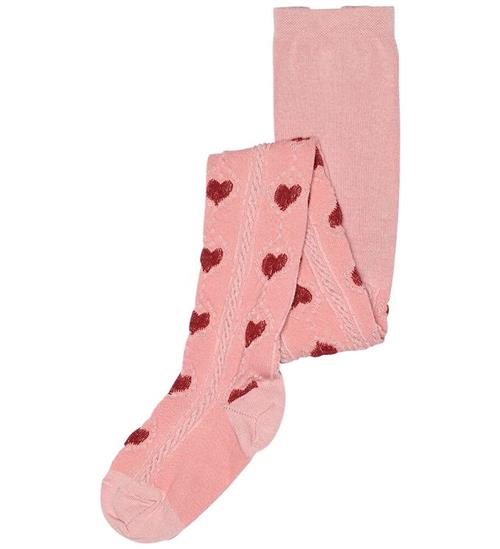 MP Strømpebukser - Alvilda - Silver Pink m. Hulmønster