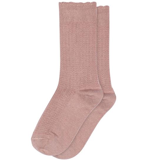 MP Strømper - Rib - Inger - Woodrose m. Hulmønster