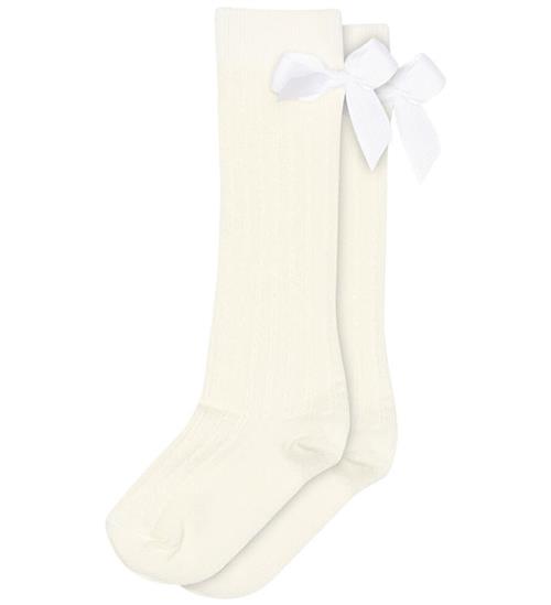 MP Knæstrømper - Viskose/Bambus - Liva - Snow White m. Hulmønste