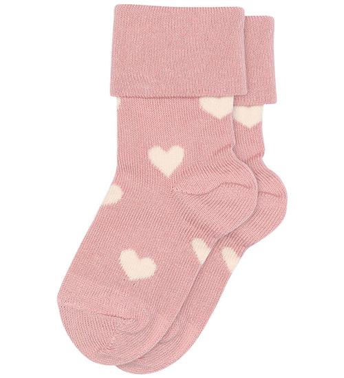 MP strømper - Alvilda - Silver Pink m. Hjerter