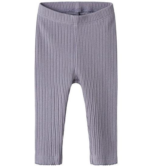 Name It Leggings - Rib - NbfDemi - Lavender Gray