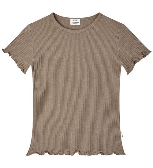 mads Nørgaard T-shirt - Rib - Hulmønster - Pointella - Walnut