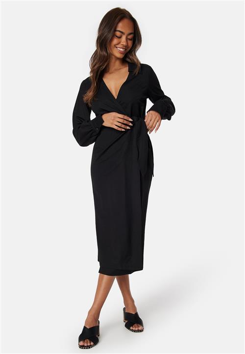 Happy Holly Soft Wrap Midi Shirt Dress