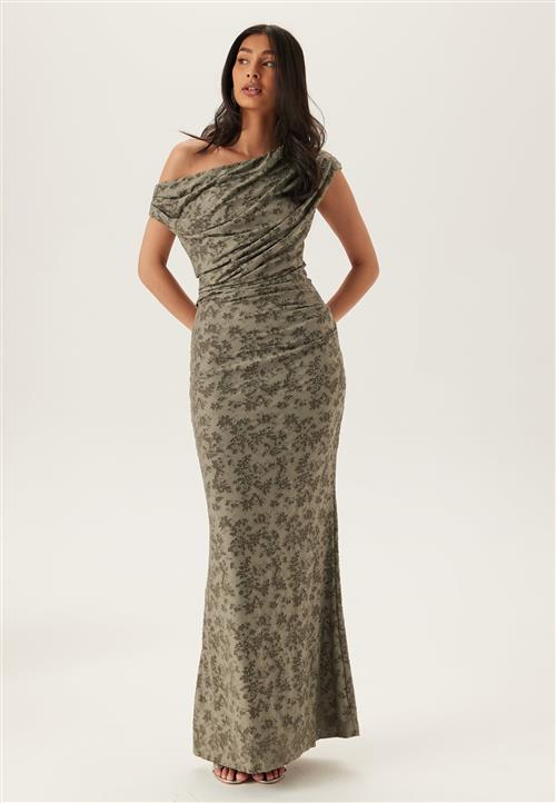 Bubbleroom Occasion Asymmetric Draped Burnout Maxi Dress