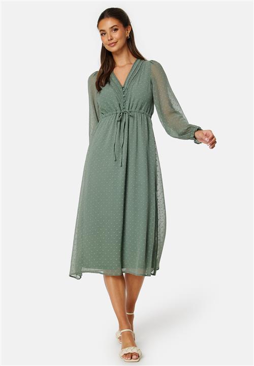 BUBBLEROOM Dobby Dot V-neck Dress