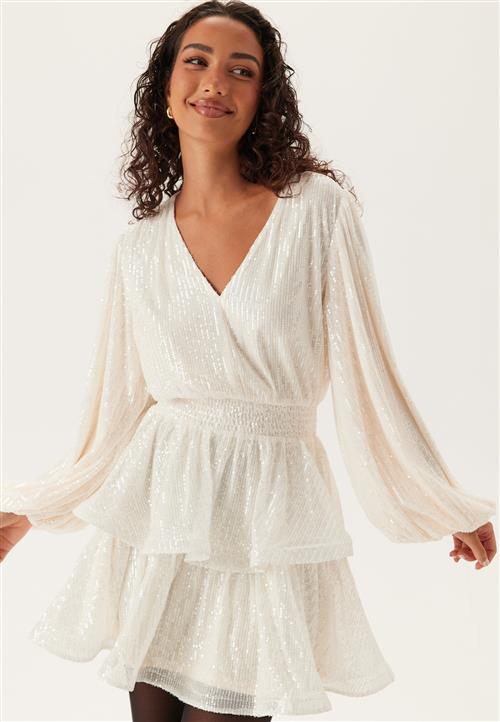 Bubbleroom Occasion Flounce Balloon Sleeve Sequin Dress