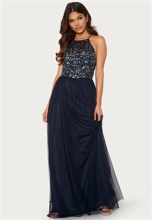 AngelEye High Neck Sequin Maxi Dress