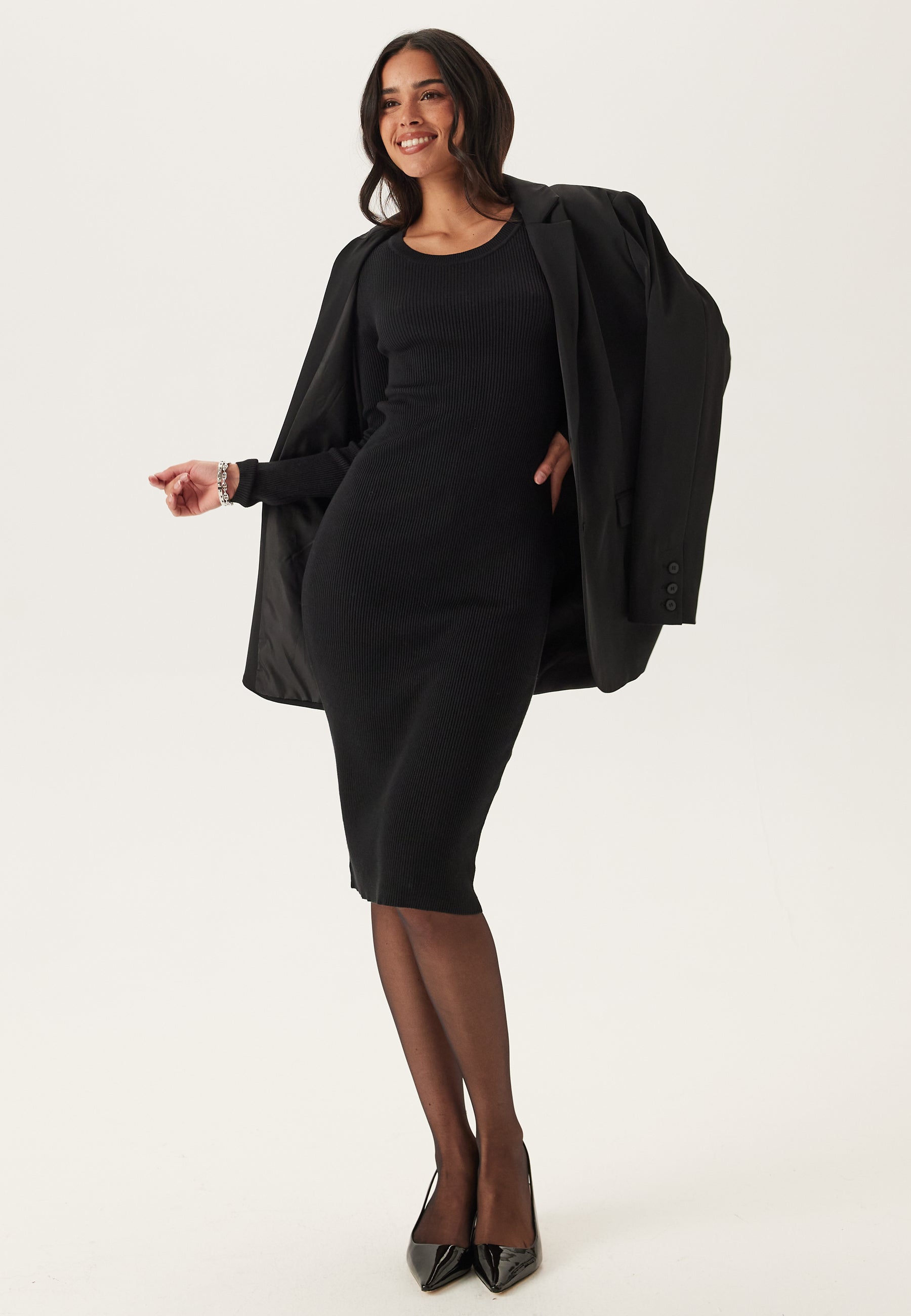 VERO MODA Vmgizelle Ls O-neck Blk Dress