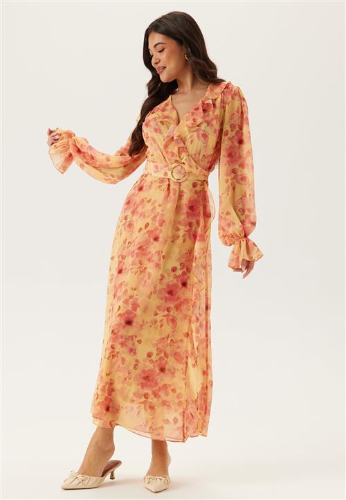 Bubbleroom Occasion Belted Chiffon Midi Dress