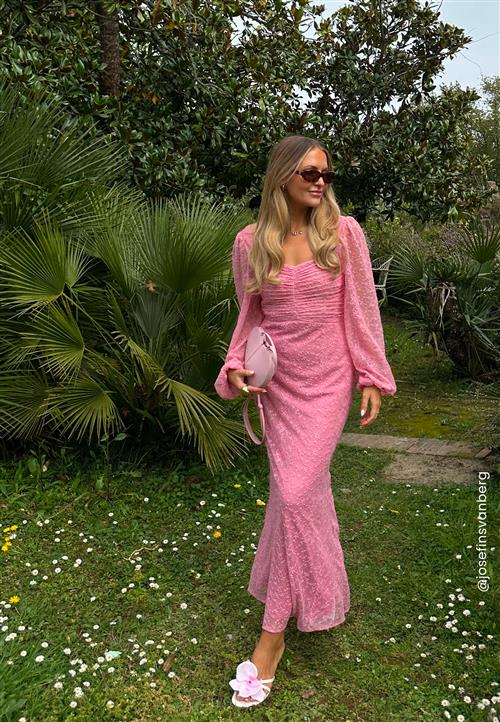 Bubbleroom Occasion Ruched L/S Ankle Dress