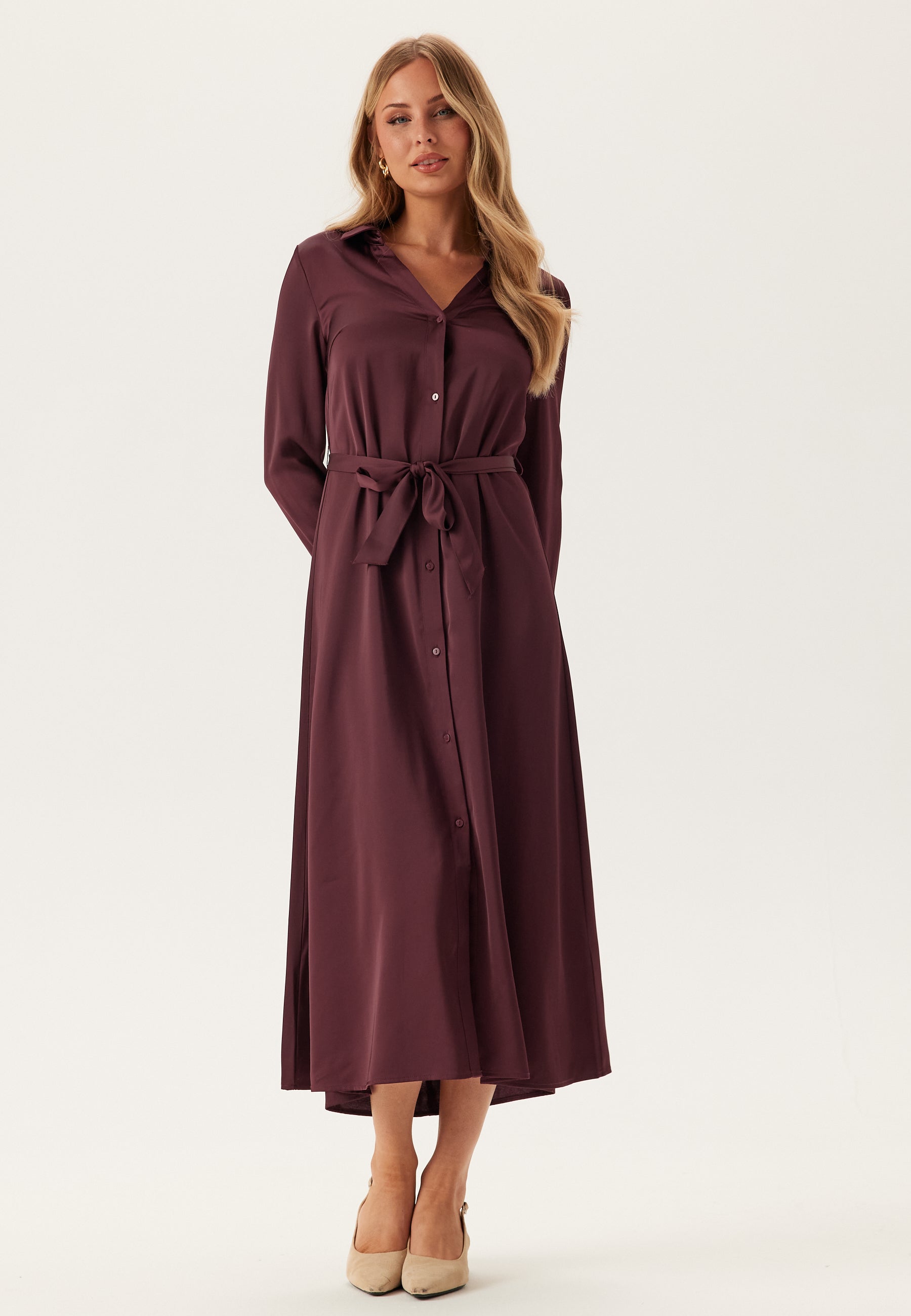 ONLY Onlmika Vis Satin L/S LONG DRE