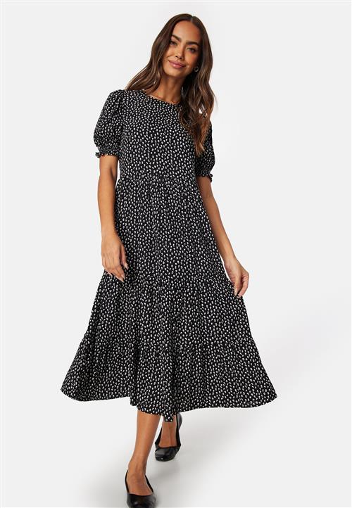 Happy Holly Puff Sleeve Viscose Midi