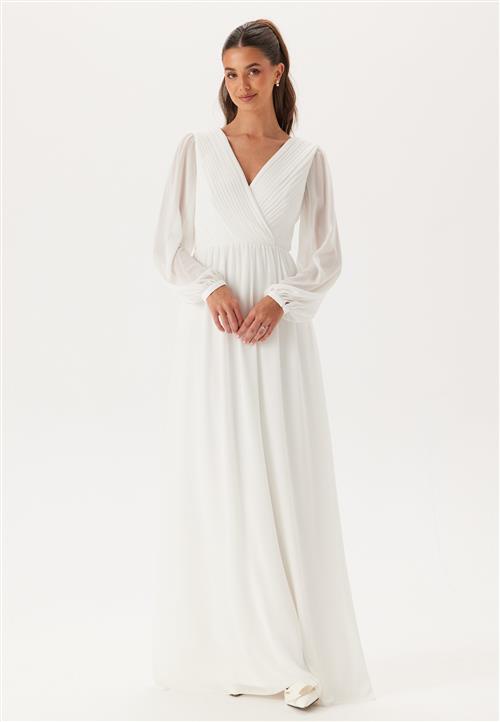 Bubbleroom Occasion Pleated V-Neck Wedding Gown