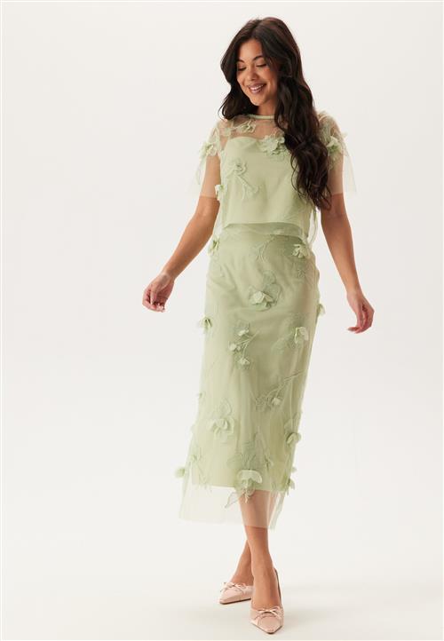 Bubbleroom Occasion 3D Floral Straight Ankle Skirt