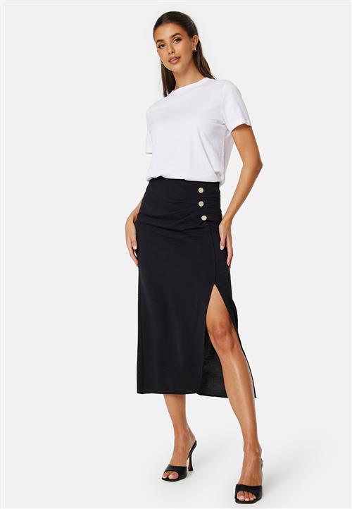 BUBBLEROOM Midi Wrap Button Skirt