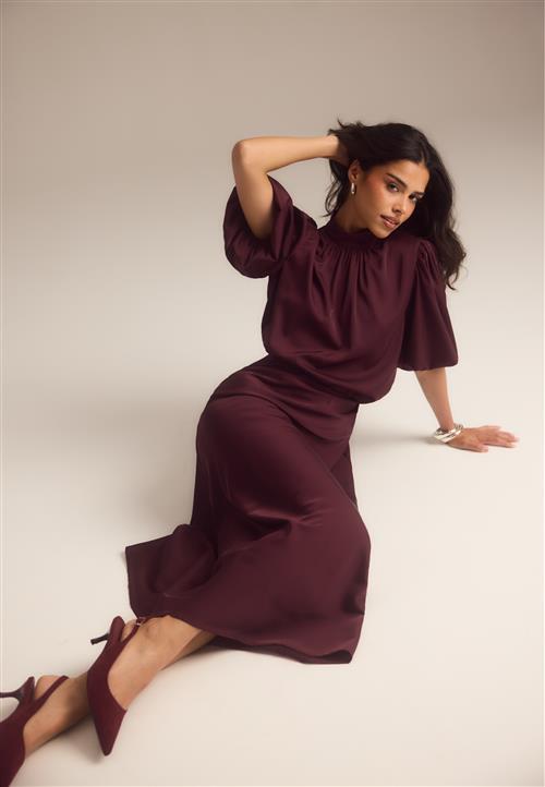 BUBBLEROOM Chimney Collar Puff Sleeve Blouse