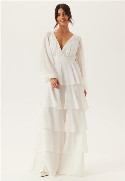 Goddiva Long Sleeve Tiered Maxi Dress