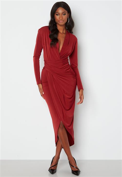 John Zack Long Sleeve Rouch Dress