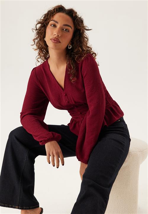 BUBBLEROOM V-neck Button Blouse