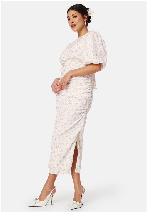 Bubbleroom Occasion Puff Sleeve Bow Midi Dress