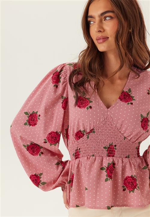 BUBBLEROOM V-neck Smock Blouse